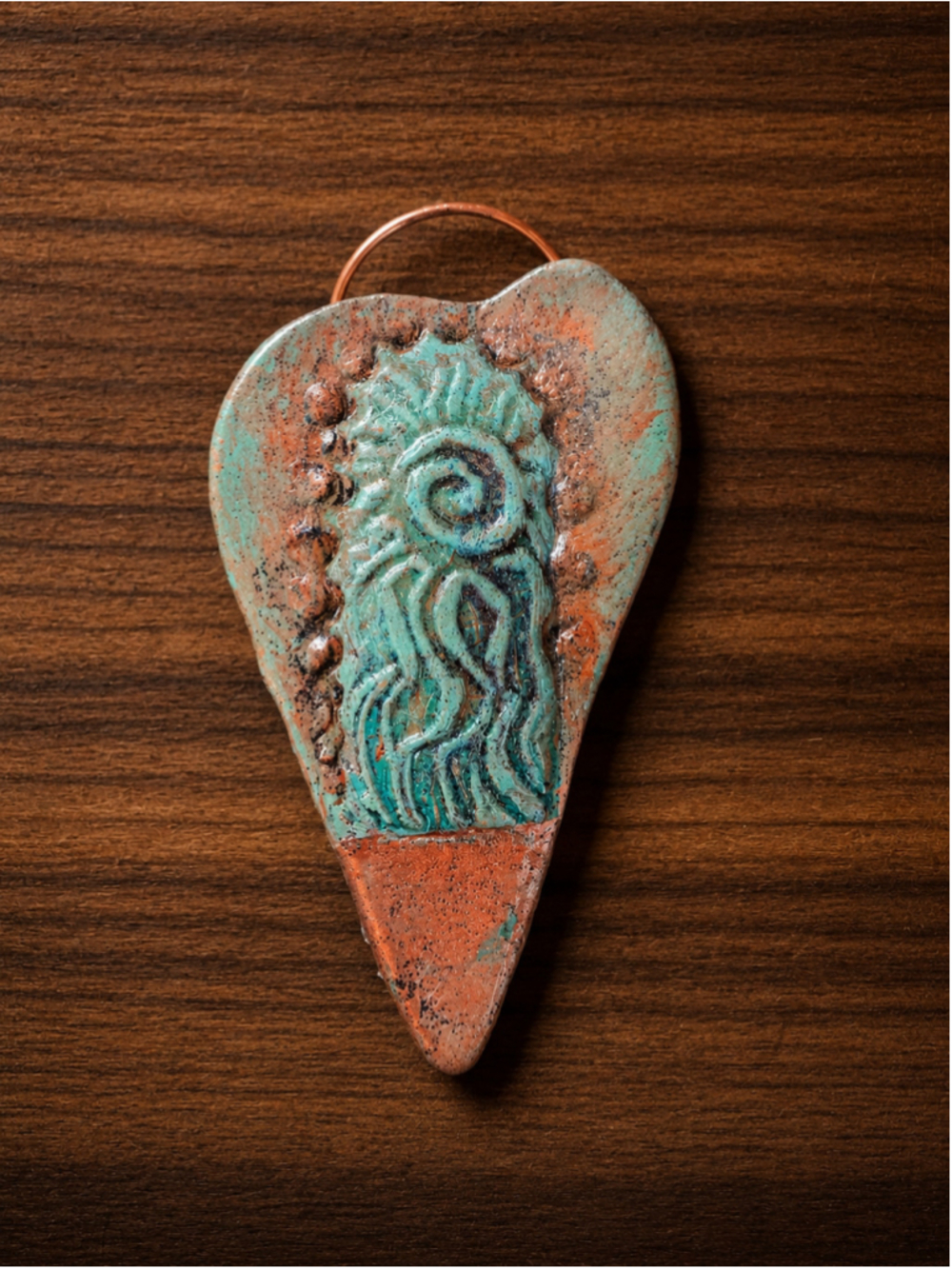Unbranded Ceramic Wall Art Hanging Decor One Size Teal Copper
